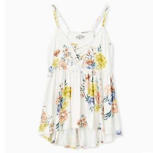 Torrid Super Soft White Floral Tank